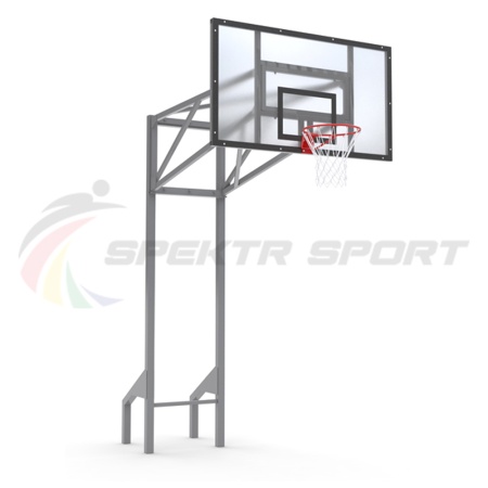 Купить Стойка баскетбольная уличная усиленная со щитом из оргстекла, кольцом и сеткой SP D 413 в Яранске 