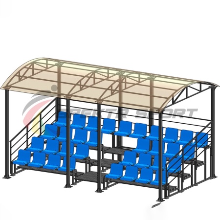 Купить Трибуна для зрителей 4 ряда на 34 места с навесом и перилами в Яранске 