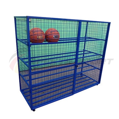Купить Стеллаж для хранения мячей и инвентаря передвижной металлический (сетка) Разборный в Яранске 